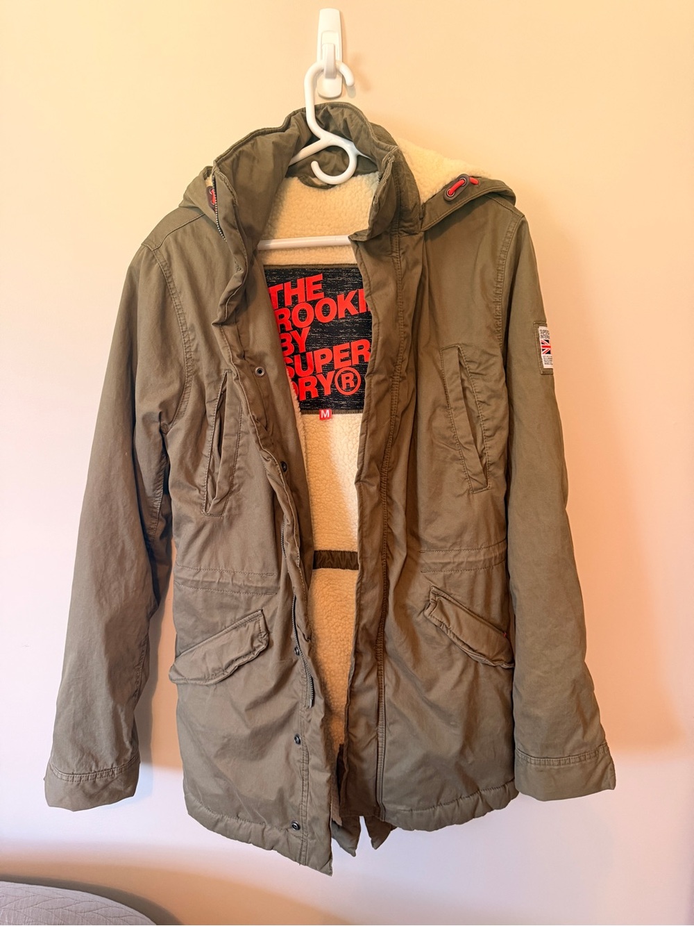 Superdry Olive Sherpa-Lined Field Parka Jacket - Men
